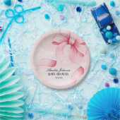 ガールベビーシャワー赤面ピンクリボンコケット ペーパープレート (パーティー)