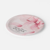 ガールベビーシャワー赤面ピンクリボンコケット ペーパープレート (アングル)