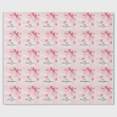 ガールベビーシャワー赤面ピンクリボンコケット ラッピングペーパー (フラット)