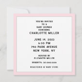 ガールベビーシャワー音楽テーマ 招待状 (裏面)