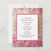 ガールベビーシャワー-ピンクの傘&フラワー花びら 招待状 (裏面)