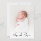 ガールベビーシンプルオーバーレイ文字生まれたばかりの写真フローラ (正面)