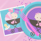 ガールベビードールパーティー紙プレート ペーパープレート