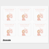 ガールベビーボスバースデーパーティー – ピンクボスベビー- スクエアシール (シート)