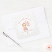 ガールベビーボスバースデーパーティー – ピンクボスベビー- スクエアシール (封筒)