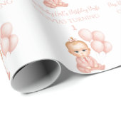 ガールベビーボスバースデーパーティー – ピンクボスベビー- ラッピングペーパー (ロールコーナー)