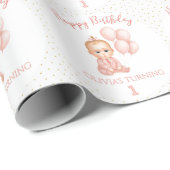 ガールベビーボスバースデーパーティー – ピンクボスベビー- ラッピングペーパー (ロールコーナー)