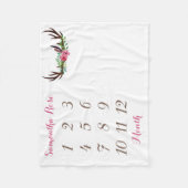 ガールベビーマイルストーンブランケットサイズ40'' x 30'' フリースブランケット (正面)