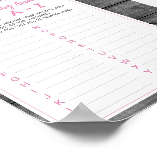 ガールベビー動物ゲームシャワーアクティビティゾウ ポスター (角)