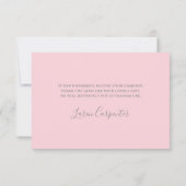 ガールベビー衣服赤ちゃんシャワーサンキューカード サンキューカード (裏面)