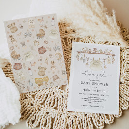 ガールベビー衣裳ボヘミアン子供部屋ベビーシャワー 招待状