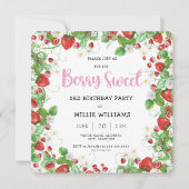 ガールベリースイートスクエアバースデーパーティー 招待状 (正面)