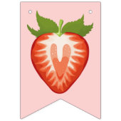 ガールベリーベビー最初のストロベリーピンク誕生日 バンティングフラッグ (第1の旗)