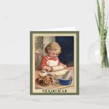 ガールベーキングクッキーとレシピクリスマスカード