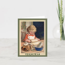 ガールベーキングクッキーとレシピクリスマスカード シーズンカード