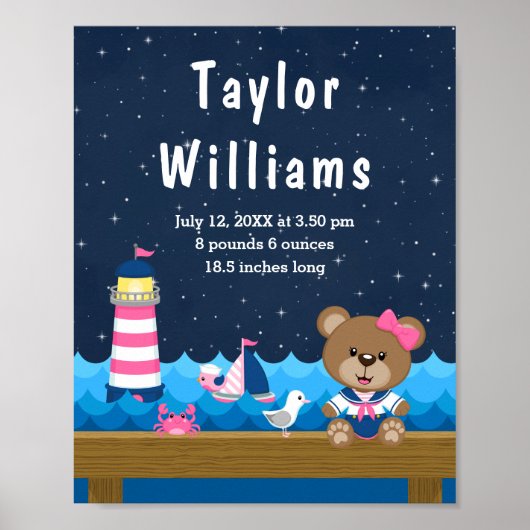 ガールベ航海のアーピンク海軍誕生統計 ポスター (正面)