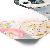 ガールペンギンウィンタースノーフレークゲストブック ポスター (角)