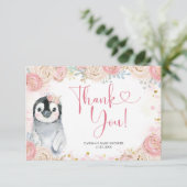 ガールペンギンウィンタースノーフレークサンキューカード サンキューカード (スタンド正面)