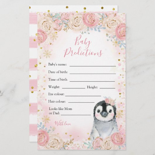 ガールペンギンウィンタースノーフレークベビー予測 (正面/裏面)