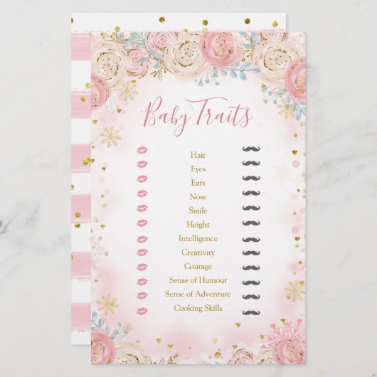 ガールペンギンウィンタースノーフレークベビー特性 (正面/裏面)