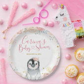 ガールペンギンウィンタースノーフレーク紙プレート ペーパープレート (パーティー)