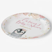 ガールペンギンウィンタースノーフレーク紙プレート ペーパープレート (アングル)