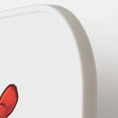 ガールペンギンレッドボウレッドケープアート名 ピックルボールラケット (左詳細)