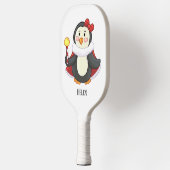 ガールペンギンレッドボウレッドケープアート名 ピックルボールラケット (左)