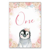 ガールペンギン冬のスノーフレークテーブル番号記号 テーブルナンバー (正面)