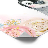 ガールペンギン冬スノーフレークおしゃぶり狩りポスター ポスター (角)