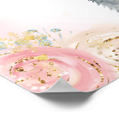 ガールペンギン冬スノーフレーク歓迎サイン ポスター (角)