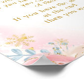 ガールペンギン冬スノーフレーク言わないベビーカード ポスター (角)