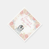 ガールペンギン冬スノーフレーク赤ちゃんシャワーナプキンス スタンダードカクテルナプキン (角)