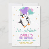 ガールペンギン 冬の誕生日パーティー 招待状 (正面)