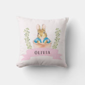 ガールペーターラビットピンクカスタム クッション (正面)