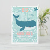 ガールホエール第1誕生日パーティの招待状招待状 招待状 (スタンド正面)