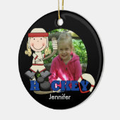 ガールホッケープレイヤーフォトオーナメント セラミックオーナメント (左)