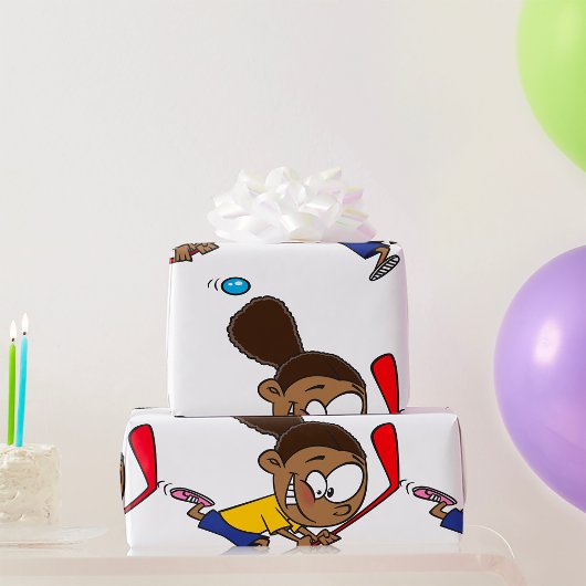 ガールホッケー選手 ラッピングペーパー