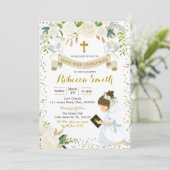 ガールホワイトフローラファーストホーリーコミュニオン招待状 招待状 (スタンド正面)