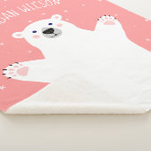 ガールホワイトポーラーベアグレーピンクベビー シェルパブランケット (3/4)