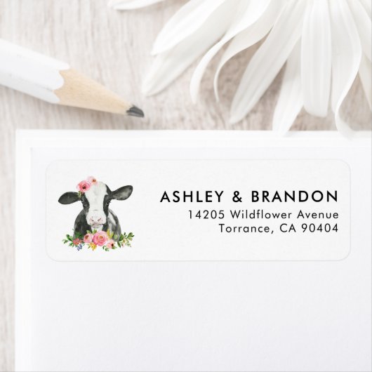 ガールホーリーカウープリントファームカウーパーティー差出人住所 ラベル (インサイチュ)