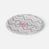 ガールボウをテーマにしたベビーシャワー紙プレート ペーパープレート (アングル)