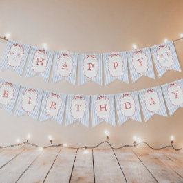 ガールボウ4th of 7月誕生日バナー バンティングフラッグ