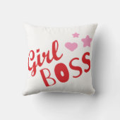 ガールボスカスタムブランドタイポグラフィ任意の色 クッション (裏面)