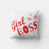 ガールボスカスタムブランドタイポグラフィ任意の色 クッション (正面)