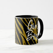 ガールボスゼブラストライプズ&フェイク金ゴールドグリッター マグカップ (正面右)