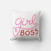 ガールボスタイポグラフィ任意の色装飾用クッション クッション (正面)