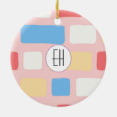 ガールボスタイポグラフィ/パステルブロックカラー/モノグラム セラミックオーナメント (裏面)