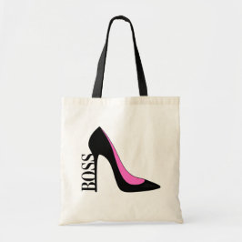 ガールボスピンクブラック トートバッグ