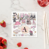 ガールボスラグジュアリーゼブラピンクブラック スタンダードカクテルナプキン (インサイチュ)